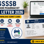 GSSSB Junior Pharmacist Call Letter 2026