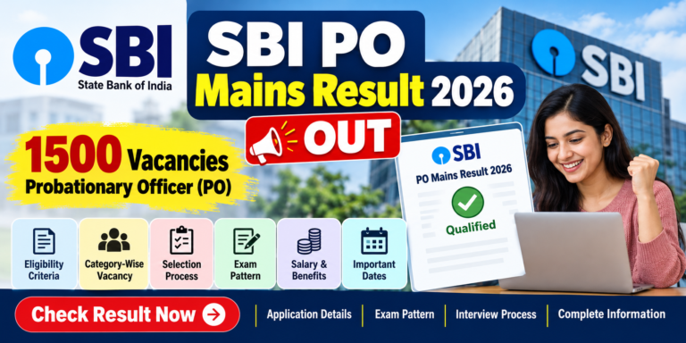 SBI PO Mains Result 2026